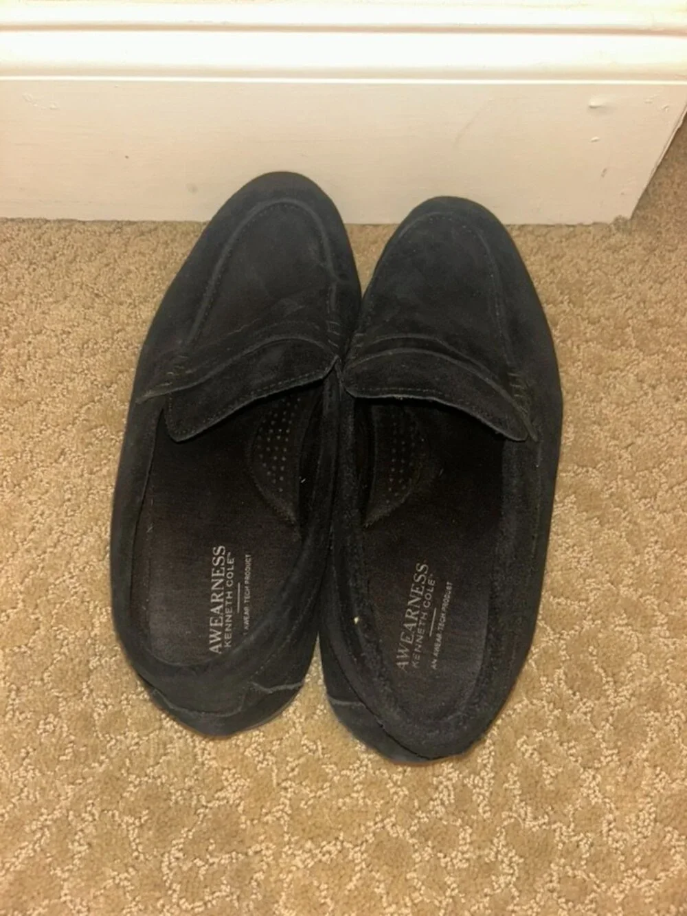 AWEARNESS Kenneth Cole Black Suede Penny Loafers Men's 10.5